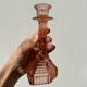 Bougeoir Rosaline verre rose art déco