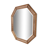 Large octagonal mirror with closed screens and beveled glass  72x91cm