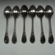 Lot 6 grandes cuillères metal argenté Christofle décor floral modèle Marly