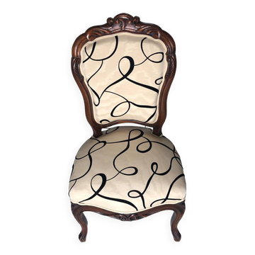 Fauteuil / chauffeuse Style Napoleon 3 en acajou