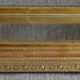 Vintage mirror in brass and wood 15x25cm