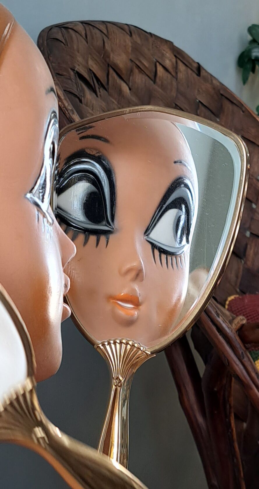 GLAMOUR 1920 Set Vanity Satin embroidered Brass