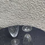 7 vintage crystal and chiseled glass wine glasses