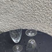 7 vintage crystal and chiseled glass wine glasses