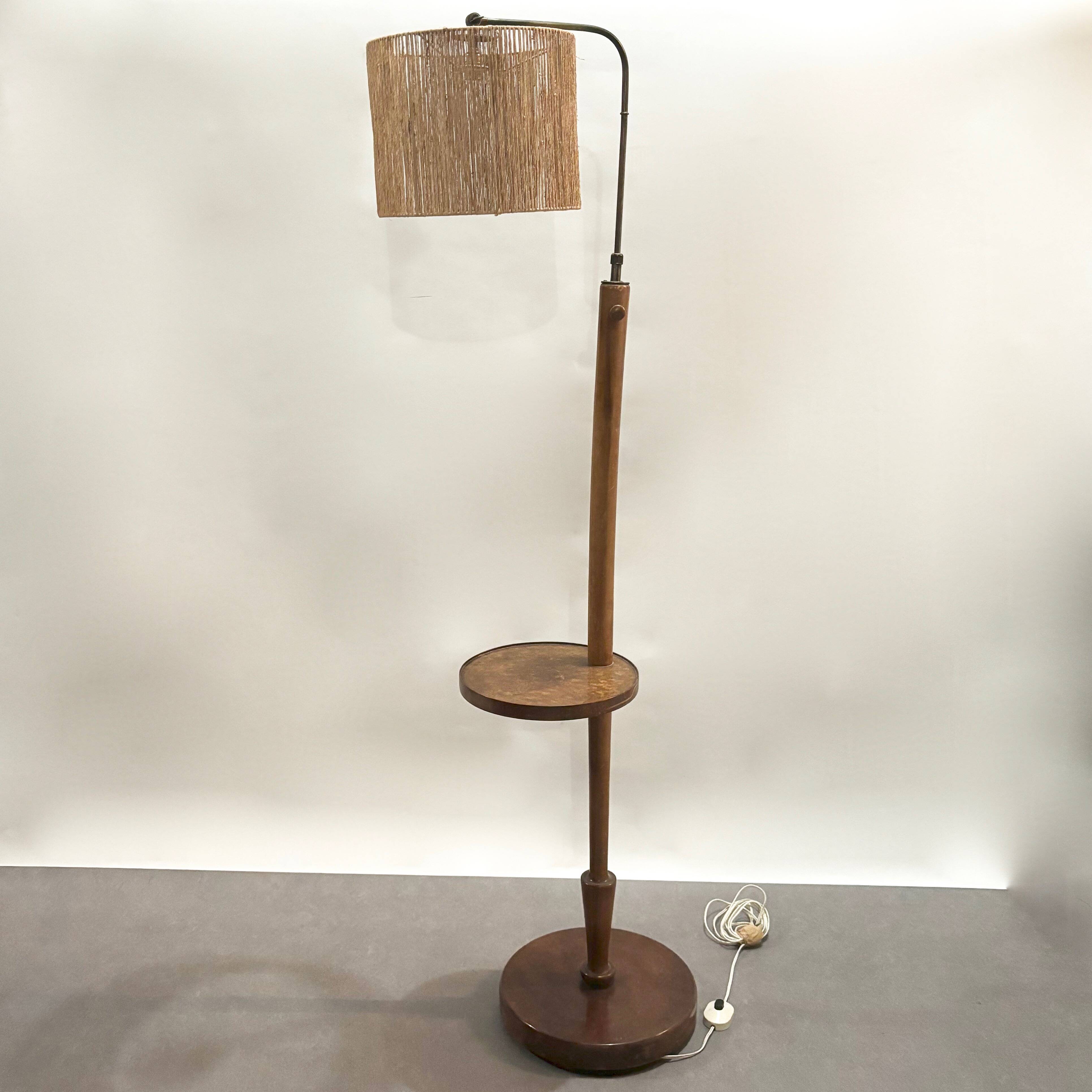 Art deco rope floor lamp