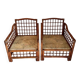 Paire de Fauteuils rotin et bambou