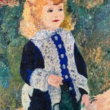 Oil on canvas depicting the girl with the watering can