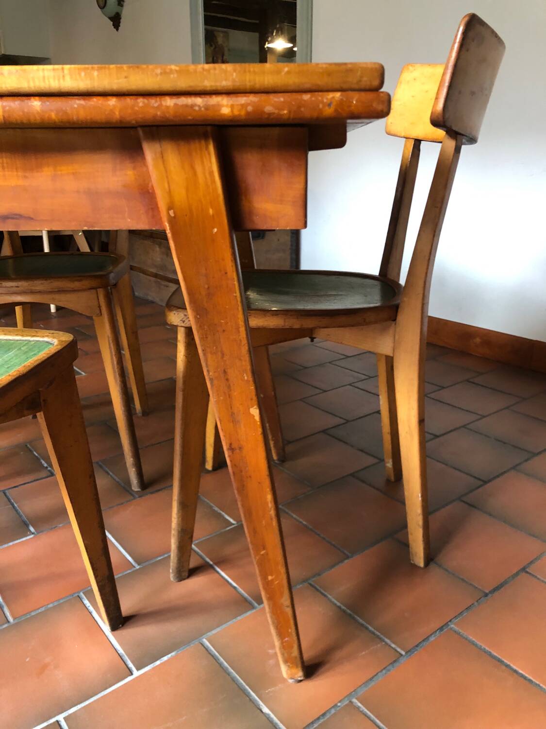 Table et chaises scandinave vintage
