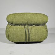 Green linen Soriana chaise longue, Afra & Tobia Scarpa, Cassina, 1970