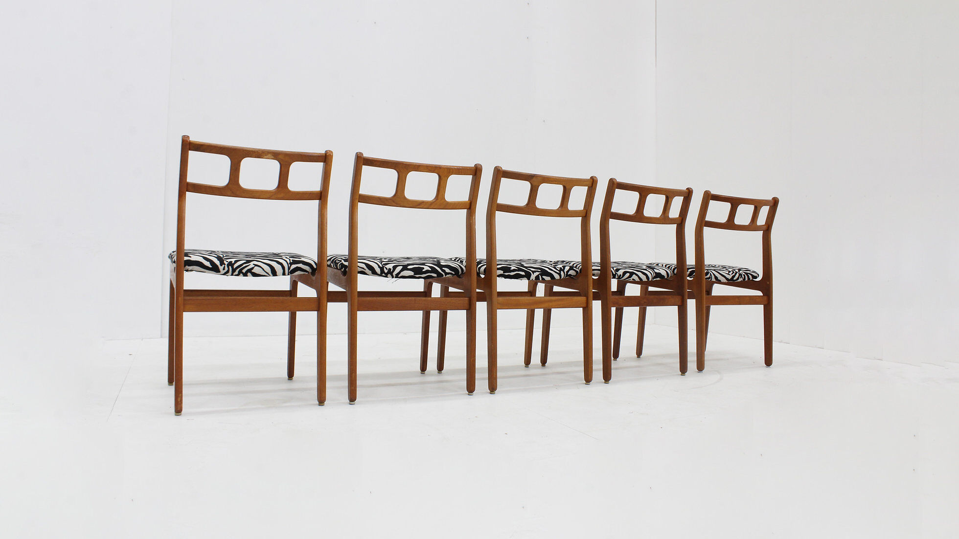 Chaises de salle à manger vintage en teck, style années 1960, lot de 5