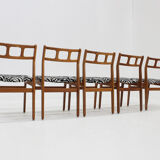 Chaises de salle à manger vintage en teck, style années 1960, lot de 5