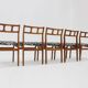 Vintage mid-century dining room chairs teak 1960s, set of 5
