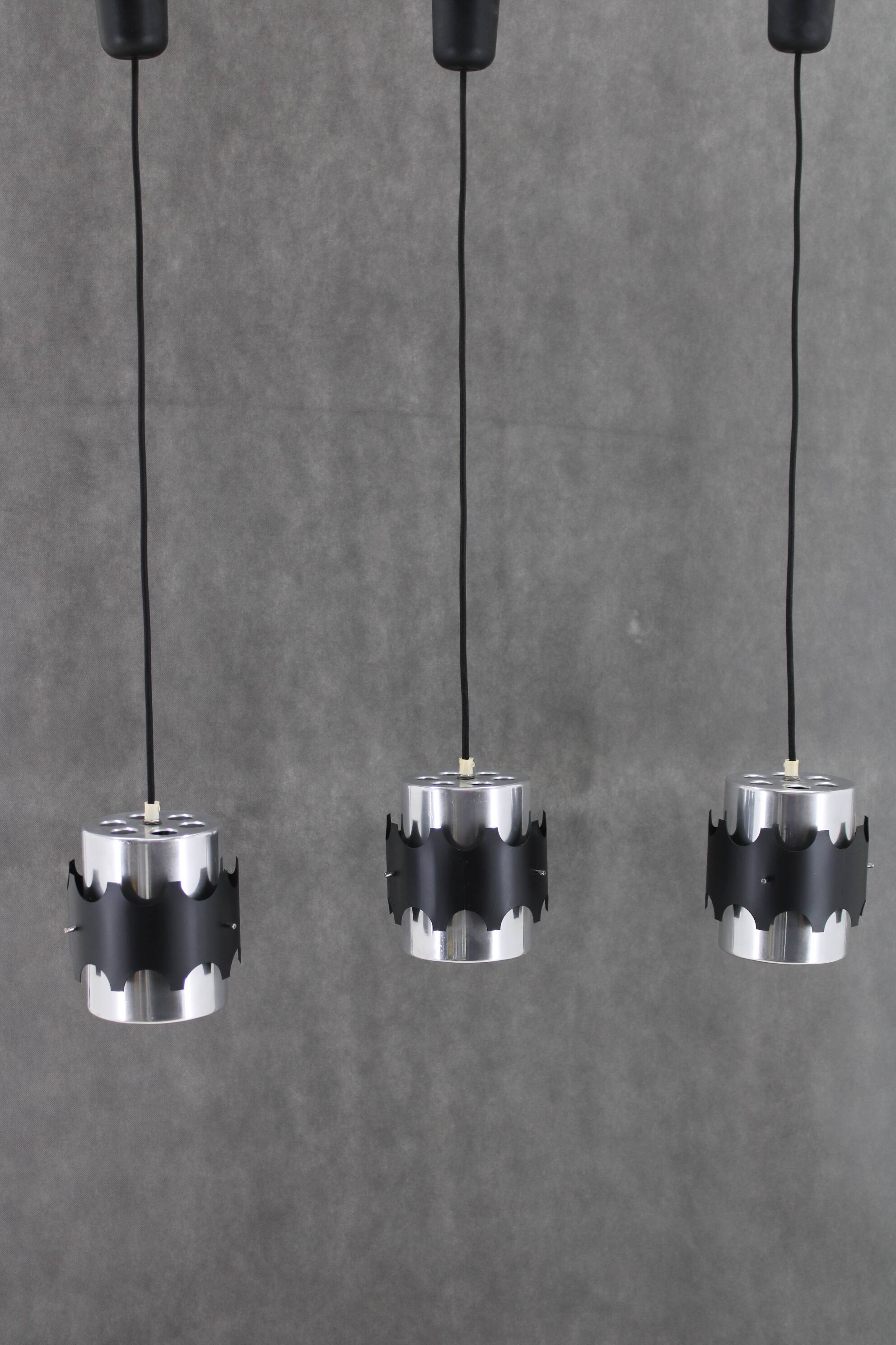 1960s Set of Three Danish Pendant Lights