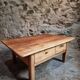 18th-century cherry wood coffee table with two drawers.
