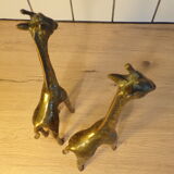 Pair of brass giraffes