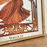 Vintage Alphonse Mucha Reverie De Soir Mirror, Art Nouveau