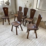 Solid oak chairs Savoyard cap popular art
