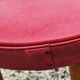 Baumann Low Stool Varnished Beech and Red Faux Leather