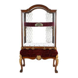 Mahogany jeweler's showcase with gilded bronze legs