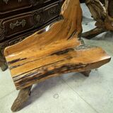 Asia 20th century: bench made of olive wood and driftwood
