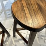 Set of 3 Vintage Brutalist Bar Stools from the 1970s