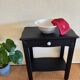 Small Art Deco console reinterpreted – matte black wood with drawer