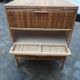 Commode Vintage bois et rotin naturel tressé