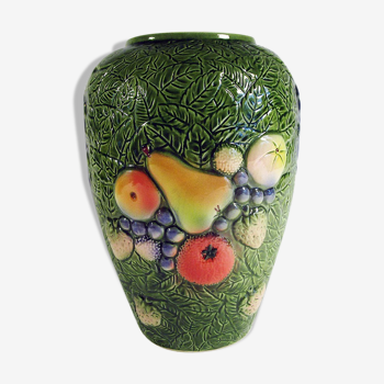 Ceramic vase with fruit decoration