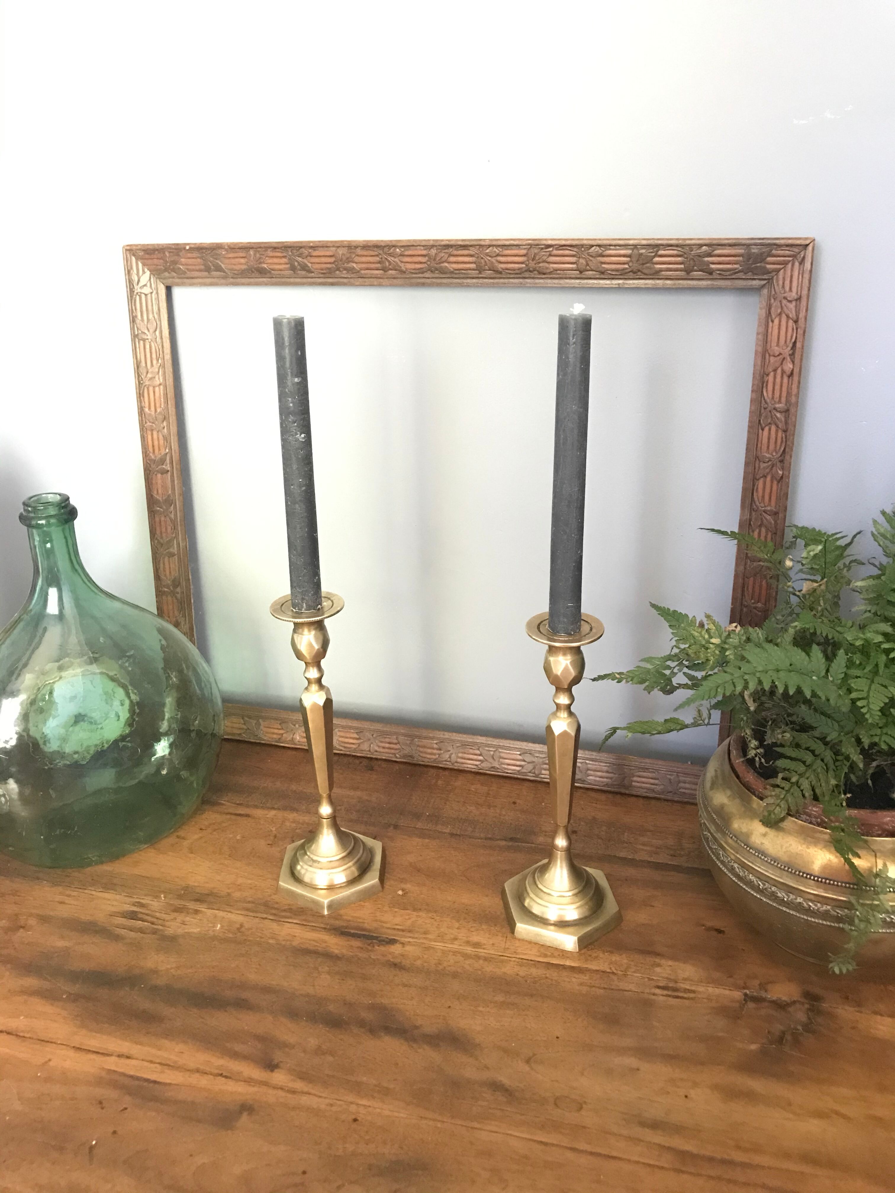 Pair of brass candlesticks
