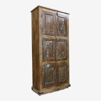 Armoire 3 niveaux avec 6 portes en manguier
