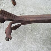 17th-18th Century Hand Forged Iron Dragon Gothic Andirons or Firedogs