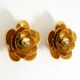 Two beautiful, large, gilt wall lamps, "Water Lily," Italy, 1960s