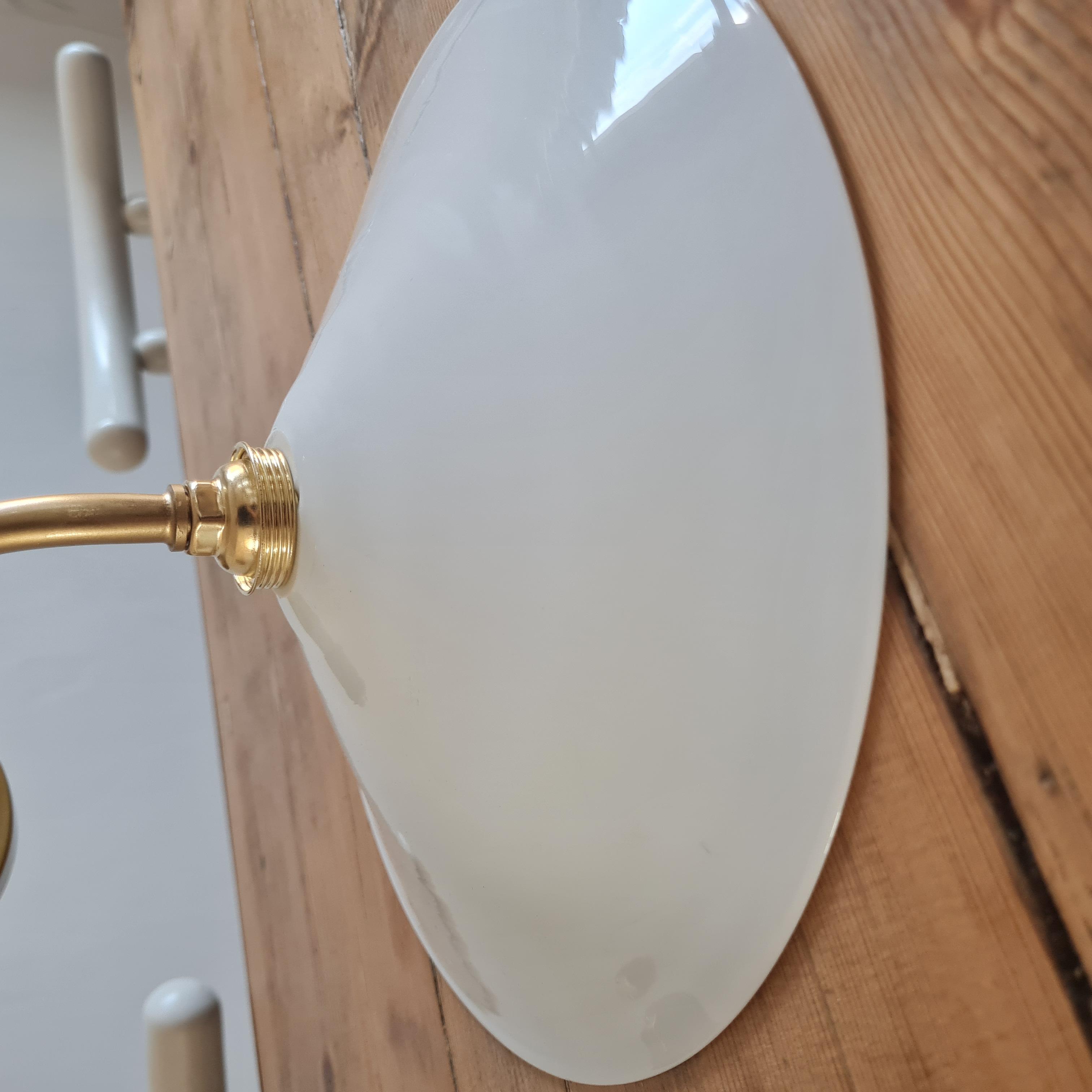 Pair of opaline wall lamps