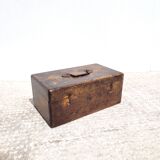 Old wooden box with locker