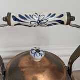 Dutch copper and porcelain teapot