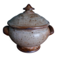 Covered sugar bowl in Puisaye stoneware signed Jean-Pierre Prud'homme
