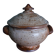 Covered sugar bowl in Puisaye stoneware signed Jean-Pierre Prud'homme