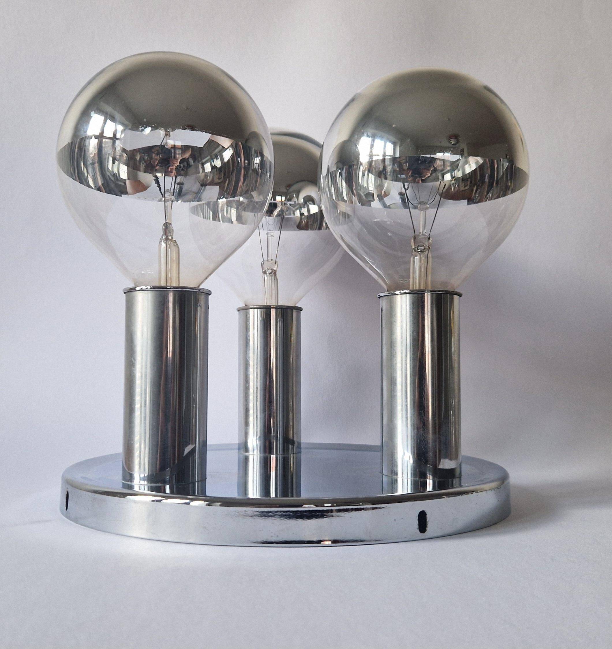 Rare Midcentury Flush Mount, Ceiling Lamp, Italy, 1970s
