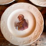 Set of 7 antique dessert plates St Amand and Hamage