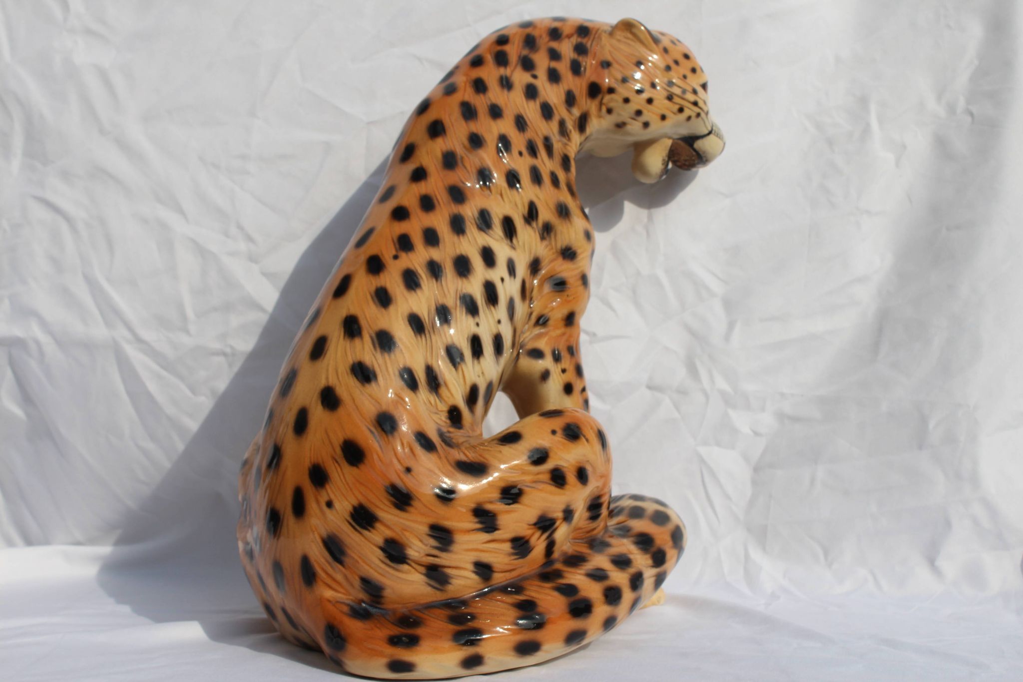 Guépard italien en porcelaine des années 1970