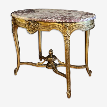 Napoleon III Period Middle Table In Gilded And Carved Wood