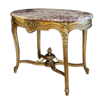 Napoleon III Period Middle Table In Gilded And Carved Wood