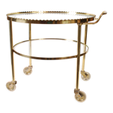 Mid century polished brass serving drinks trolley, 1930's cocktail bar cart