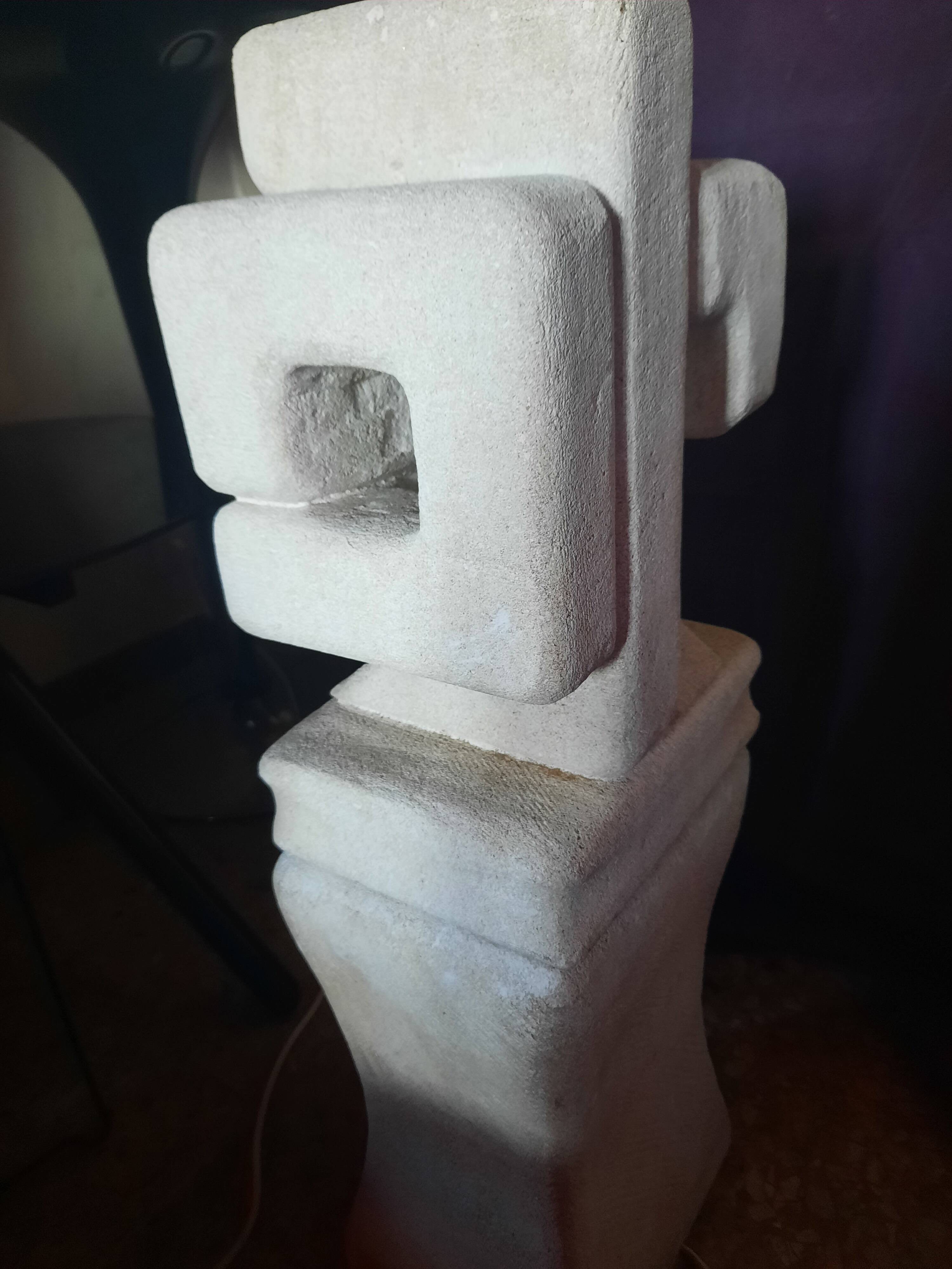 Large stone sculpture lamp