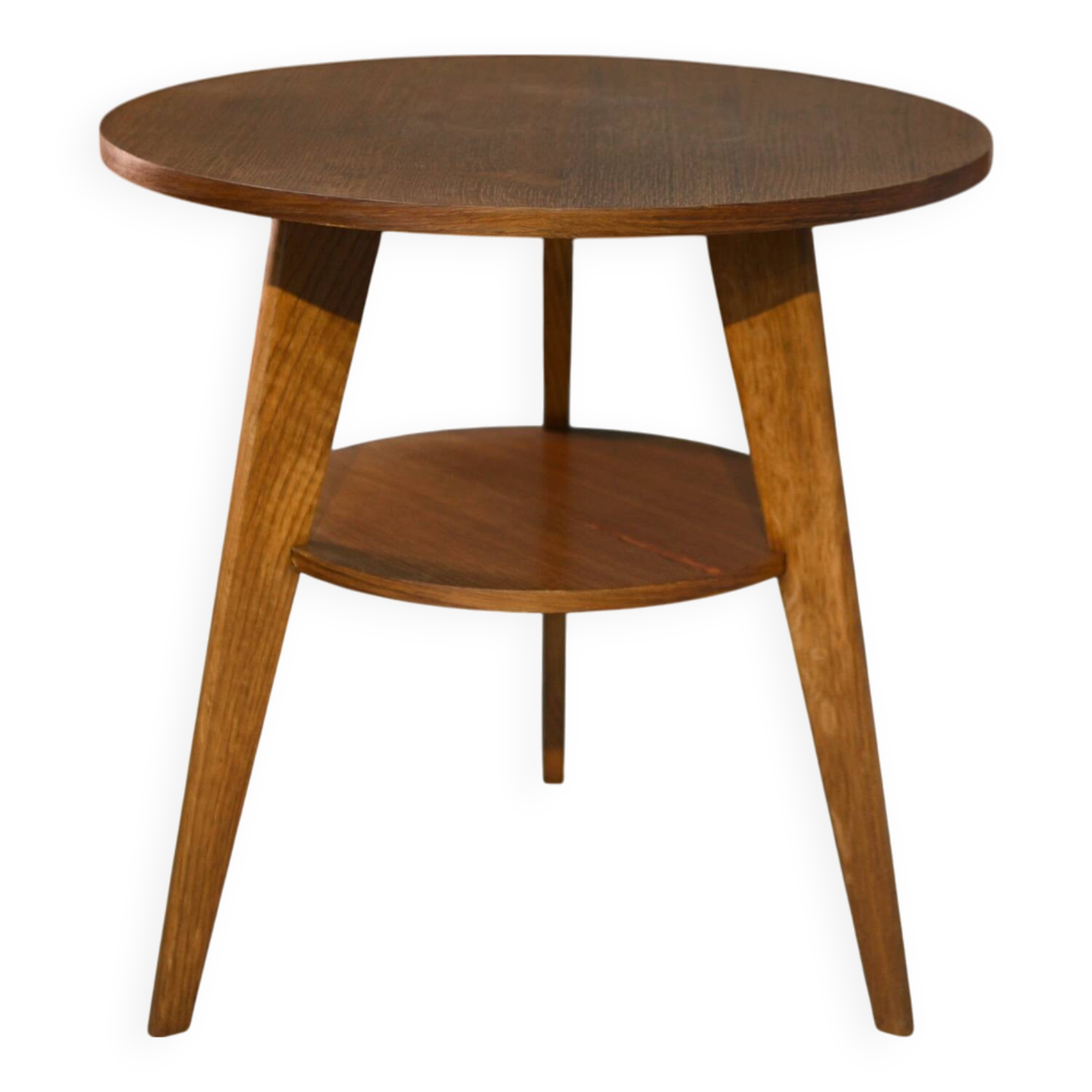 1960s oak pedestal table