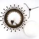 Ceiling light with forged gold nails and opaque white glass, 1950s.