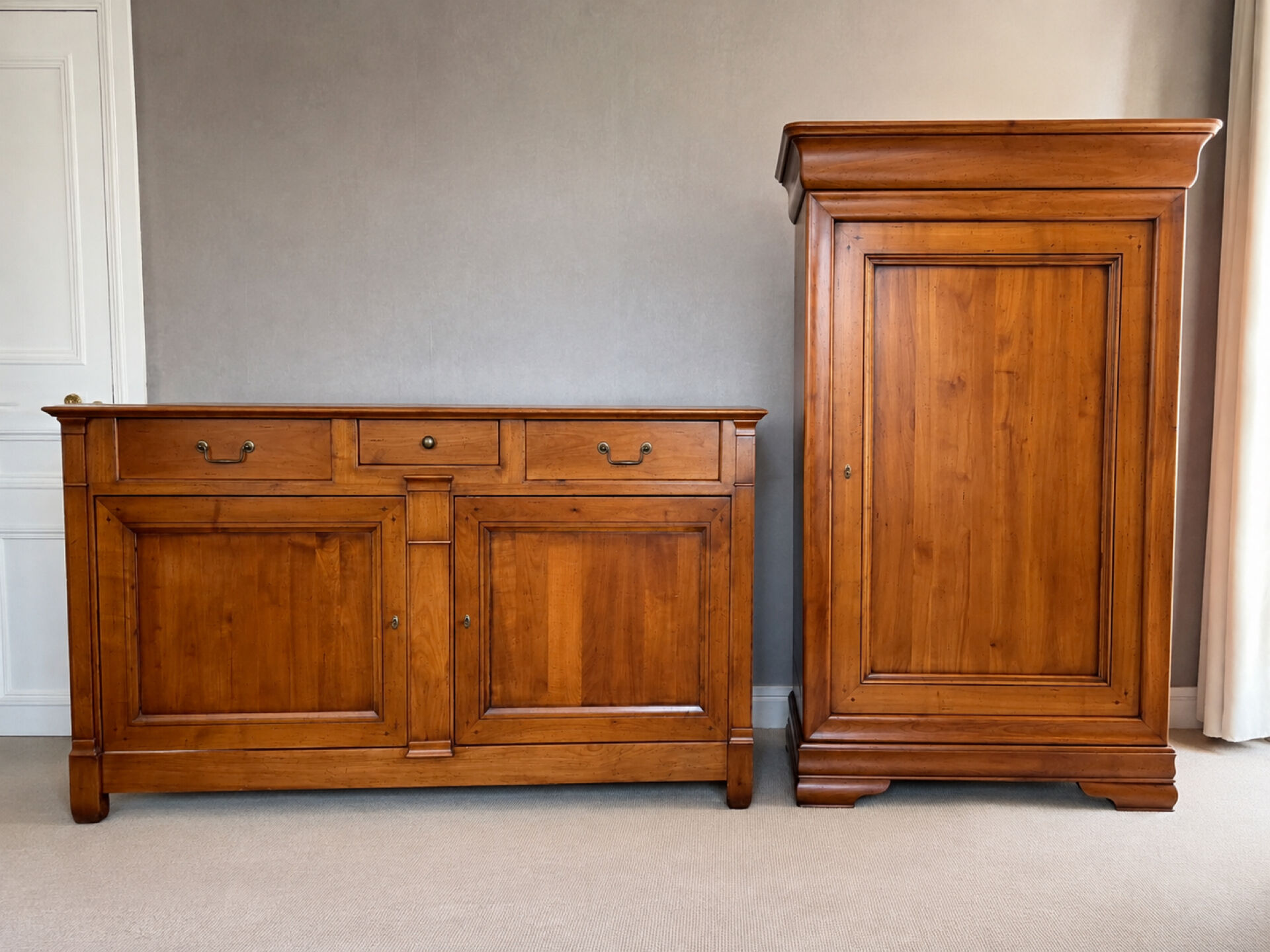 Solid cherry wood sideboard – Atelier Villa, Faubourg Saint-Antoine Paris