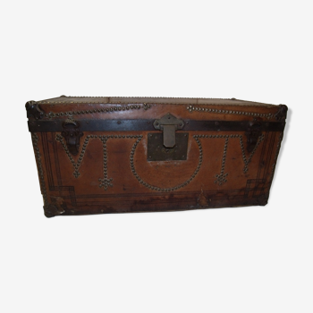 Old trunk or trunk leather studded