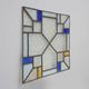 Art Deco Leaded Glass Panel with Geometric Cross Motif, Belgium, Circa 1920
