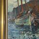 Antique painting, seascape signed Louis Dufour, dated 1943